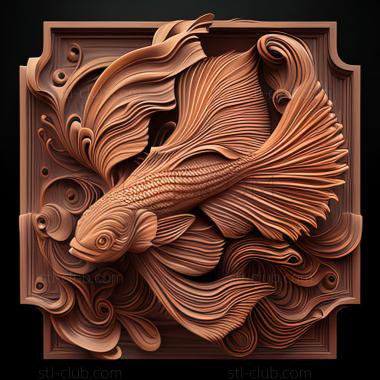 3D model st Voilehvostaya fighting fish fish (STL)